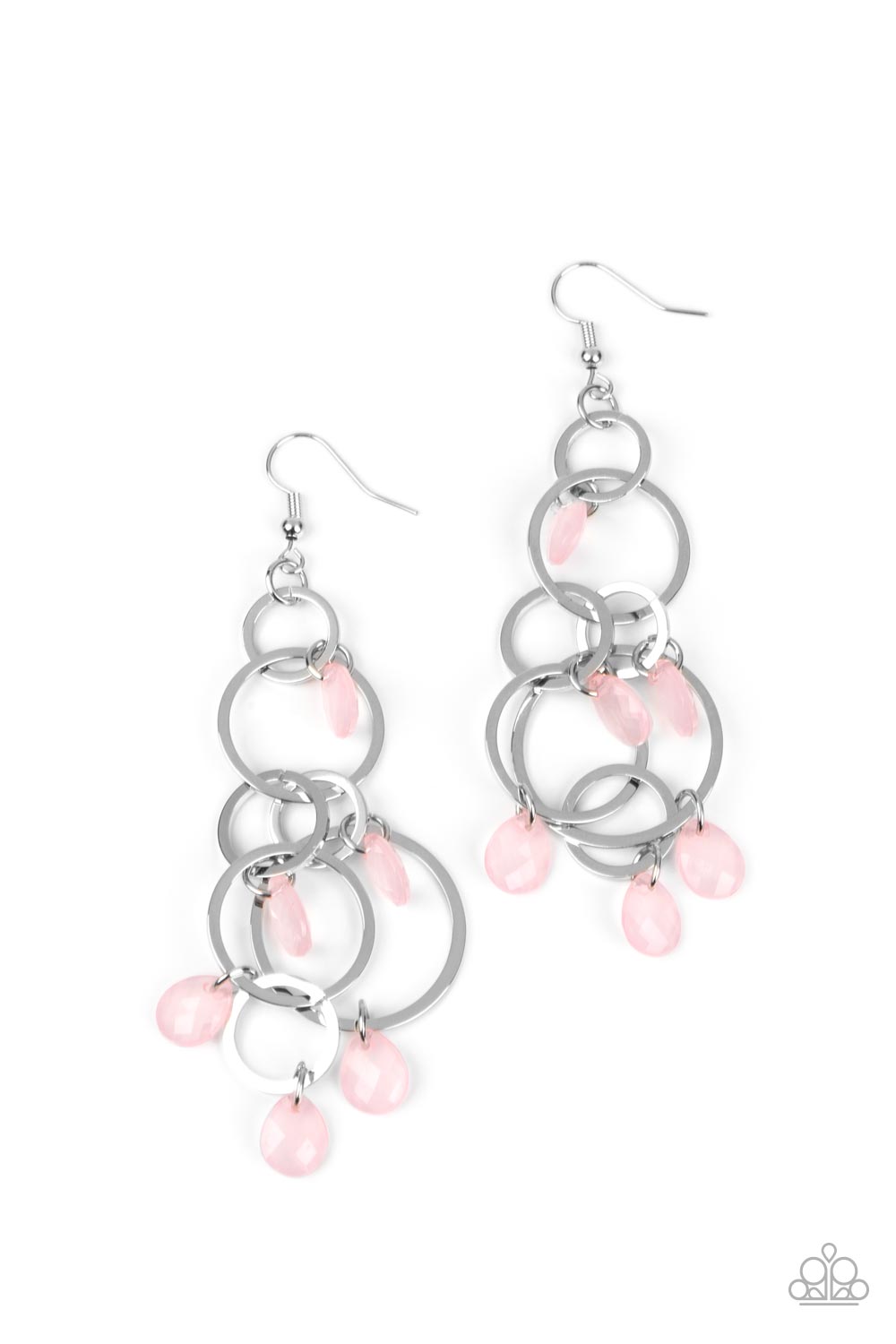 Dizzyingly Dreamy - Pink Teardrop Chandelier Earring E0419