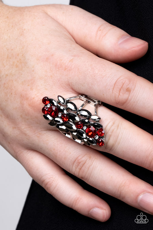 Red rhinestone online ring paparazzi