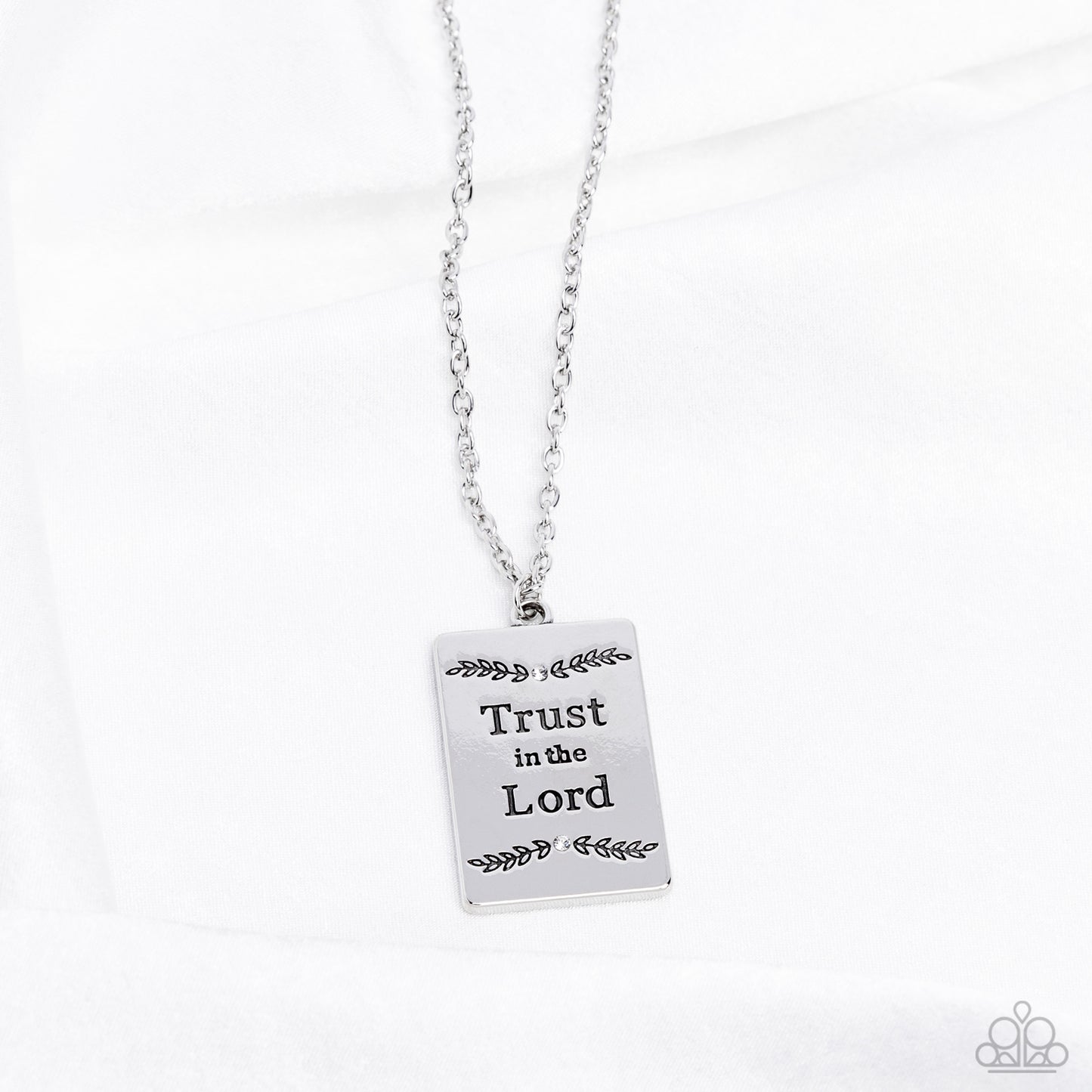 All About Trust - White "Trust in the Lord" Inspirational Faith Necklace Paparazzi N2099