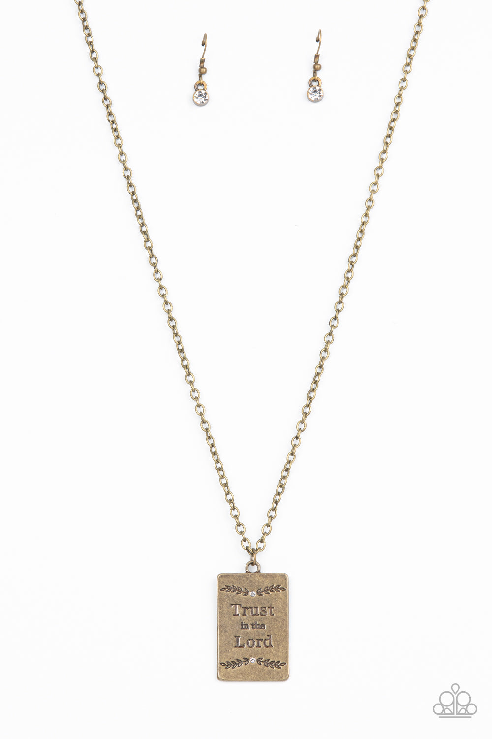 All About Trust - Brass Inspirational Necklace "Trust In The Lord" Paparazzi N1218