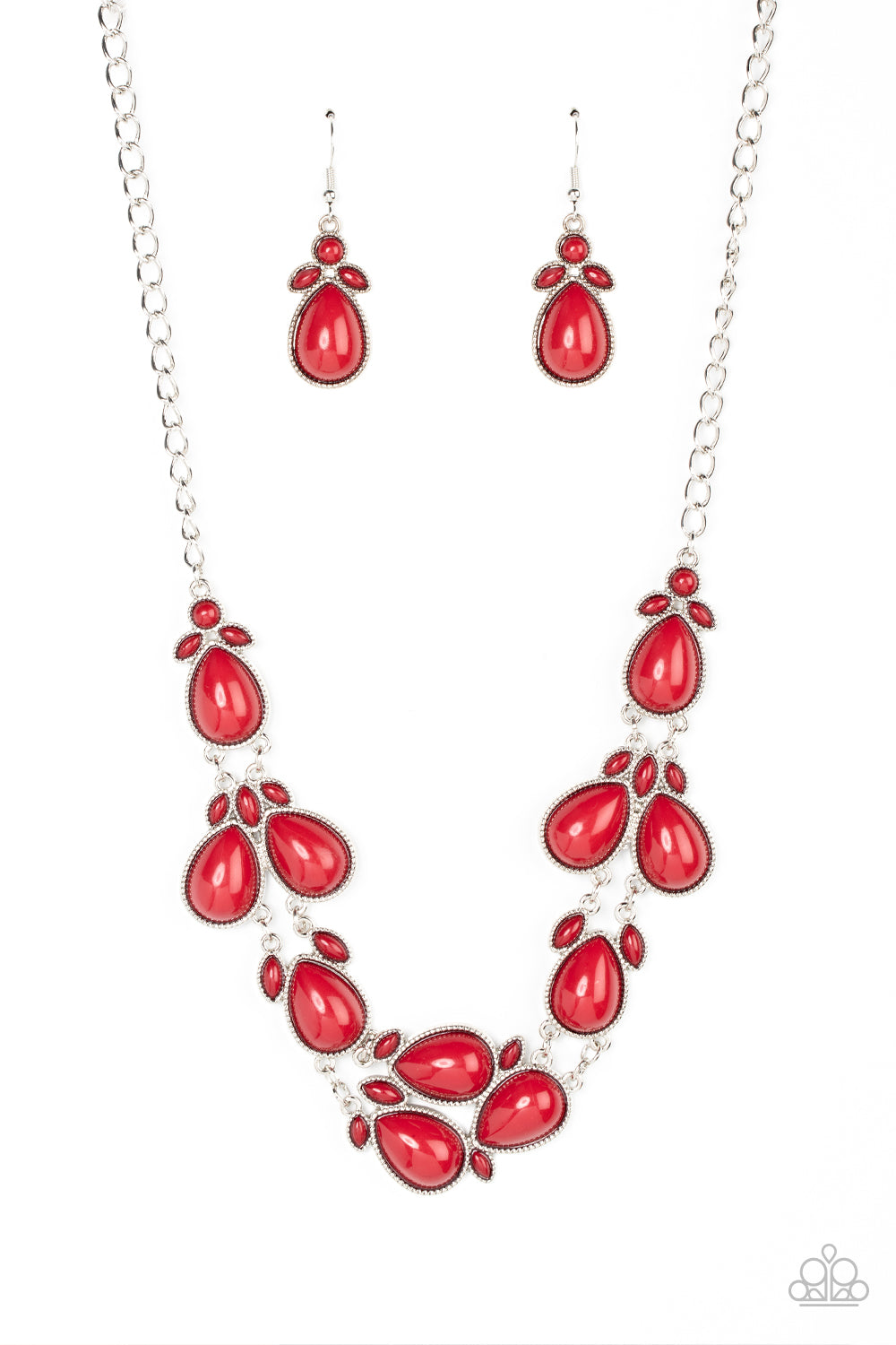 Botanical Banquet - Red Bead Necklace Paparazzi N06663