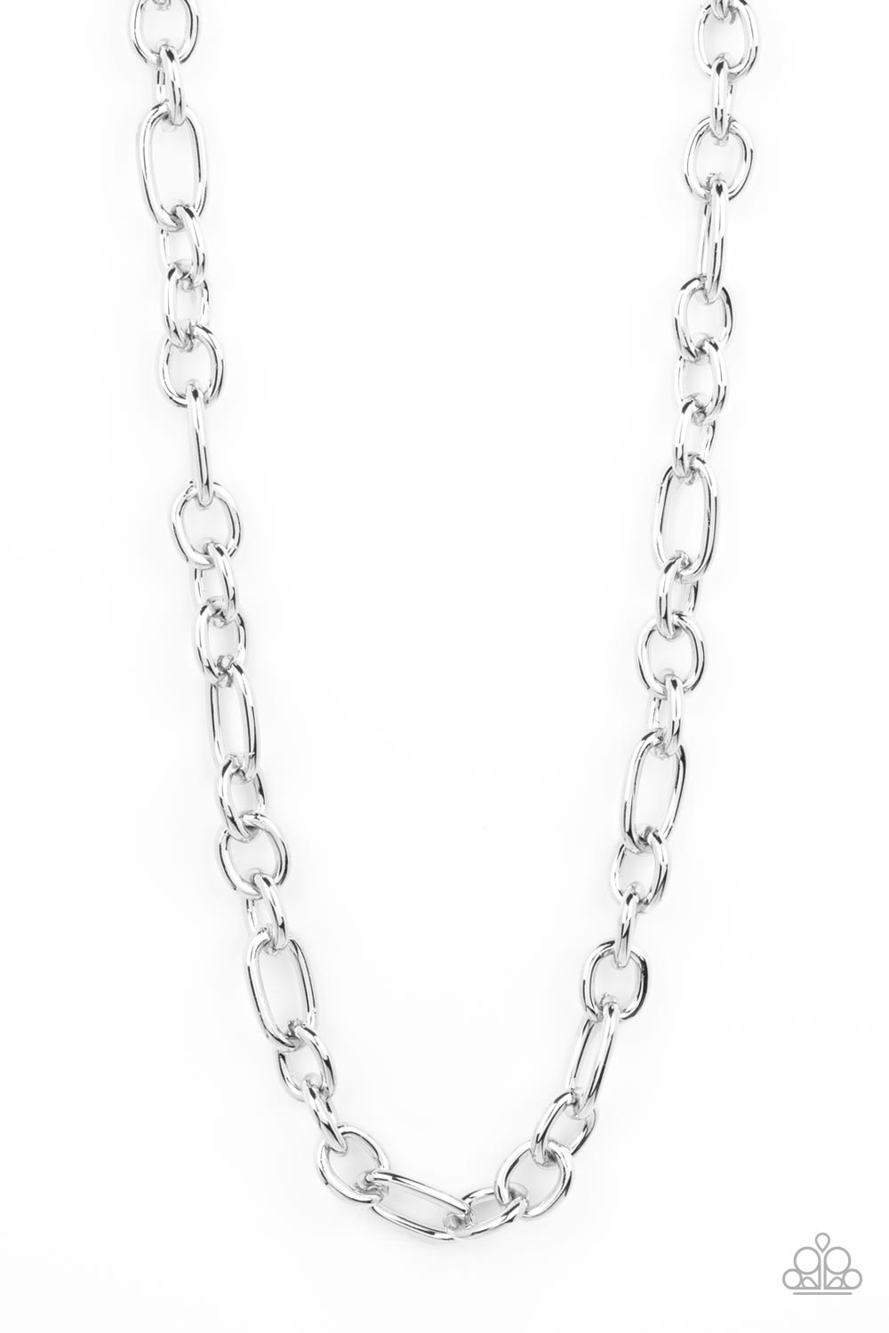 Ringside Throne - Silver Urban Necklace Paparazzi N0842