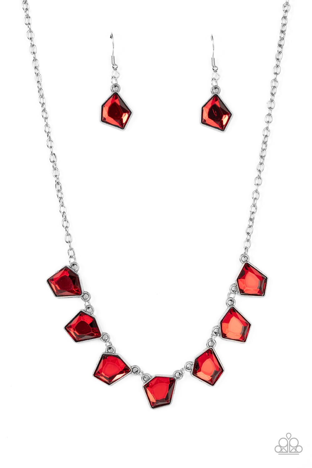 Experimental Edge - Red Gem Necklace Paparazzi N0845