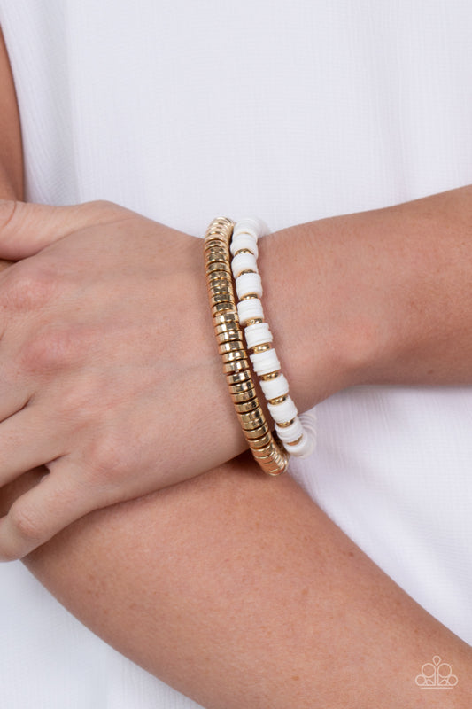 Catalina Marina - White Bracelet Paparazzi B0392