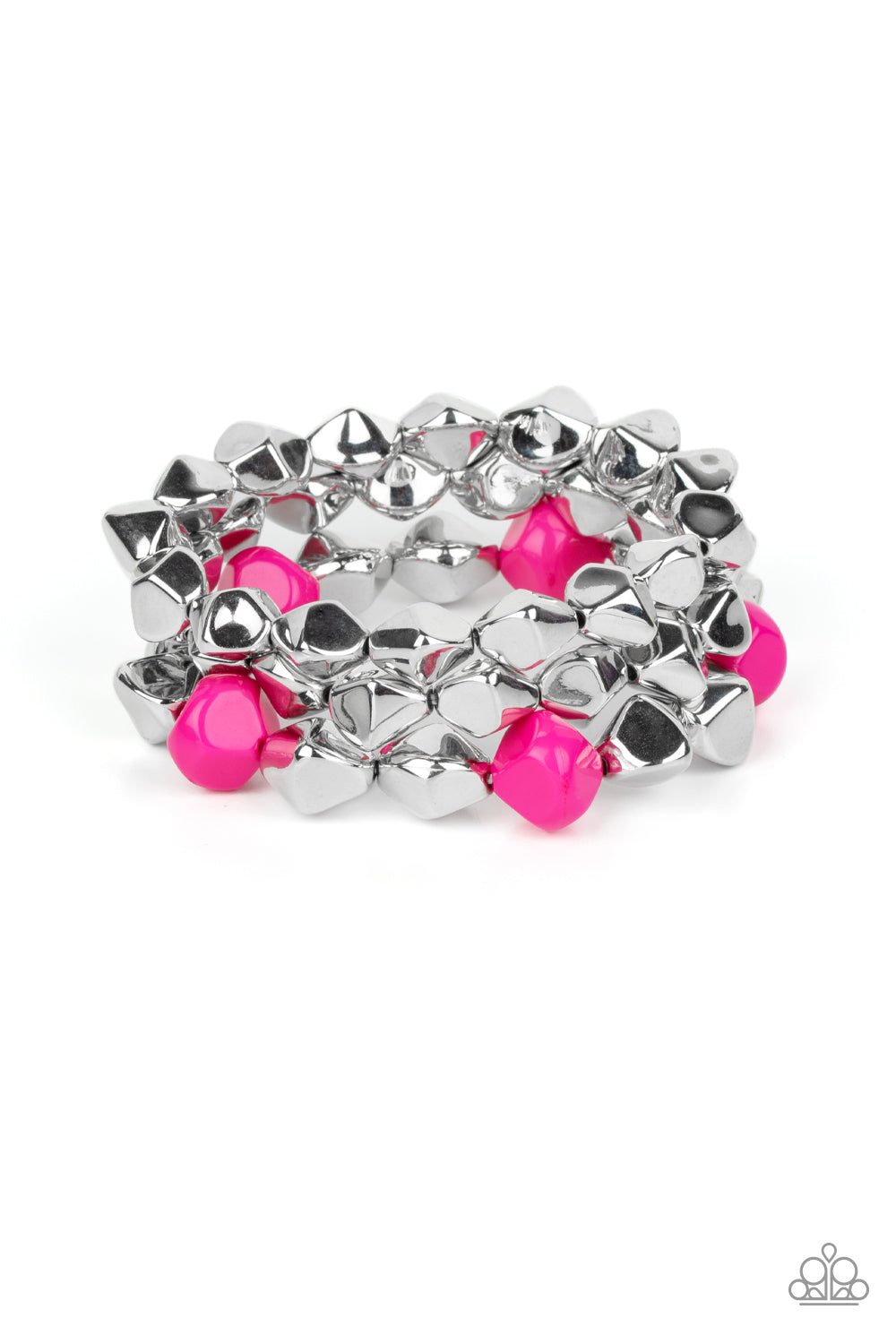 A Perfect TENACIOUS - Pink Fuchsia Stretch Bracelet Paparazzi B0231