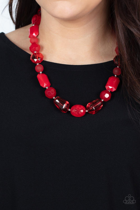 Here Today, GONDOLA Tomorrow - Red Necklace Paparazzi N0779