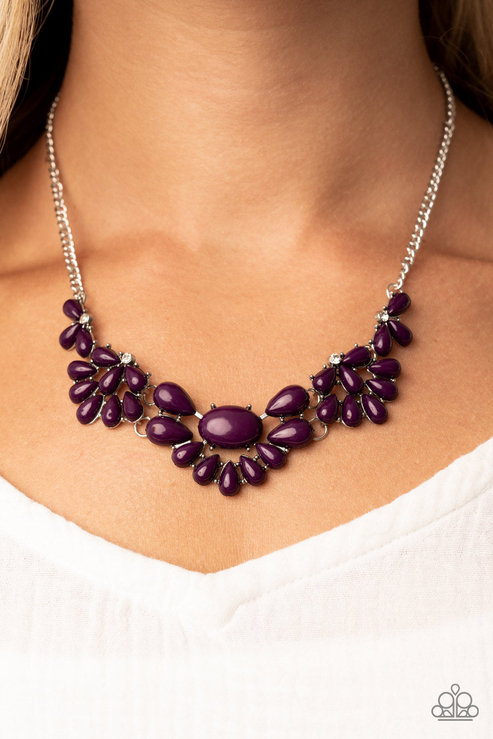 Secret GARDENISTA - Purple Teardrop Plum Bead Necklace Paparazzi N1127