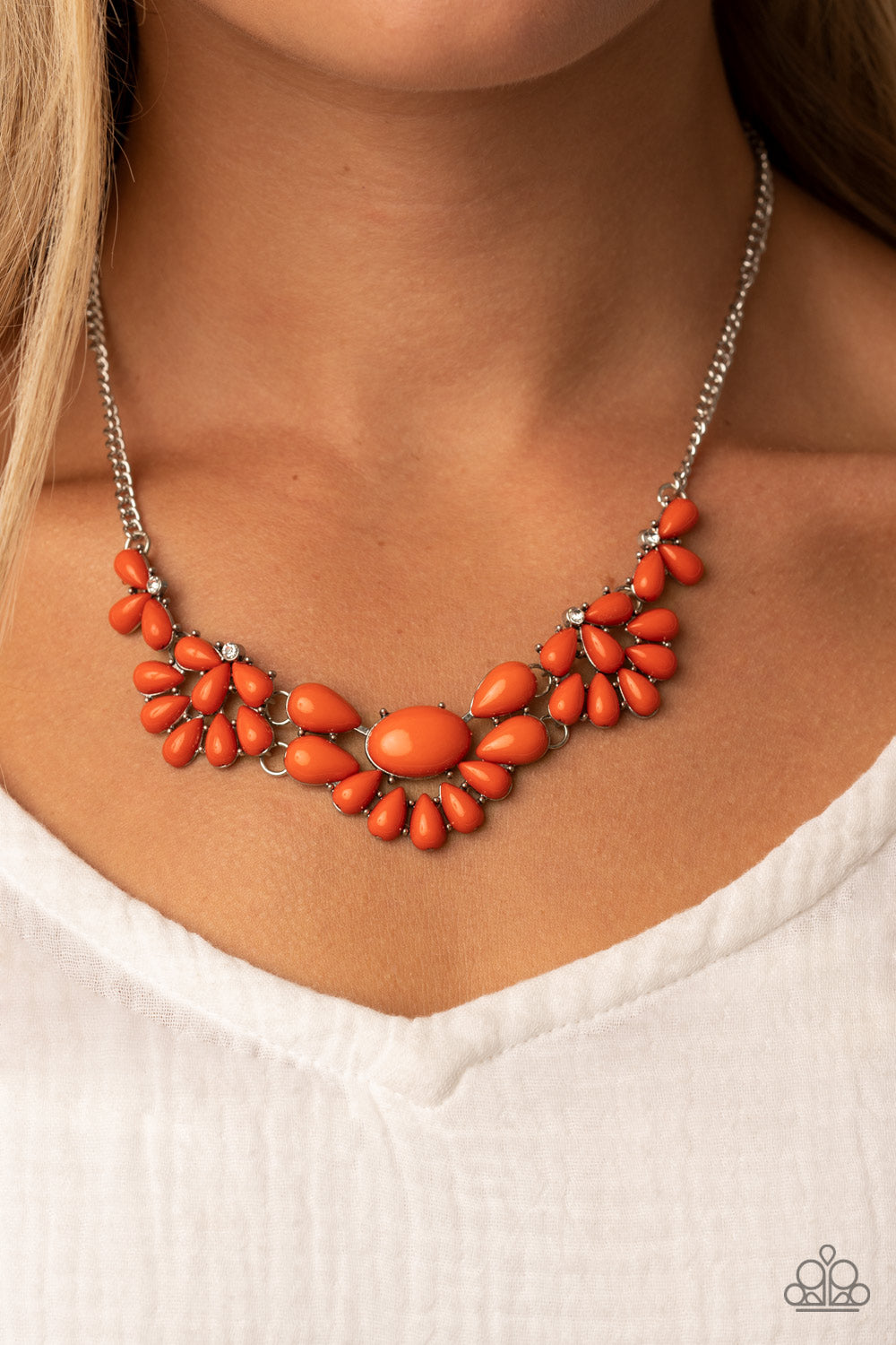 Secret GARDENISTA - Burnt Orange Teardrop Bead Necklace Paparazzi N1226