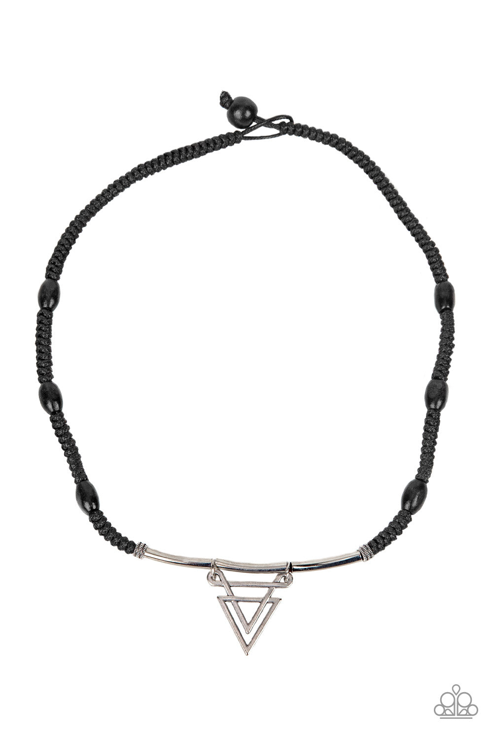 Arrowed Admiral - Black Wooden Bead & Cord Urban Necklace Paparazzi N1516