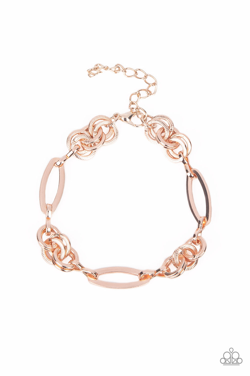 Chic Charmer - Rose Gold Oval Link Bracelet Paparazzi B1063