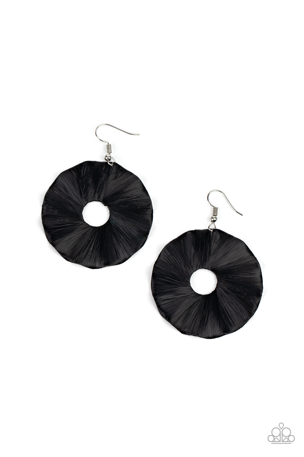 Fan the Breeze - Black Earring Paparazzi E0470