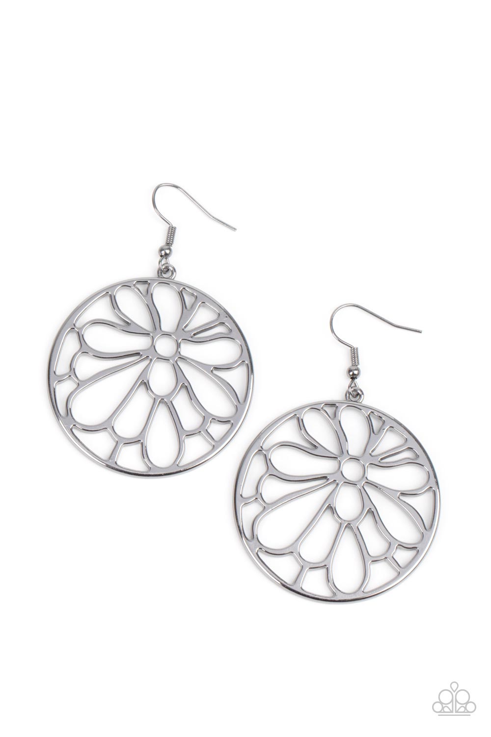 Glowing Glades - Silver Blossom Earring Paparazzi E0508