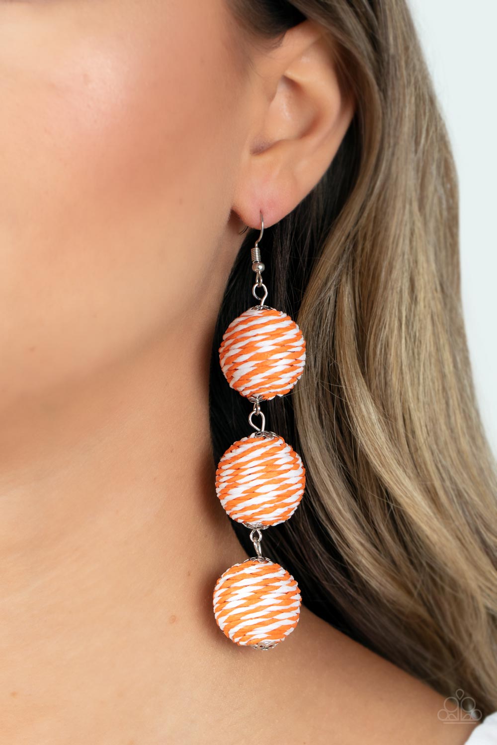 Laguna Lanterns - Orange Earring Paparazzi E0510