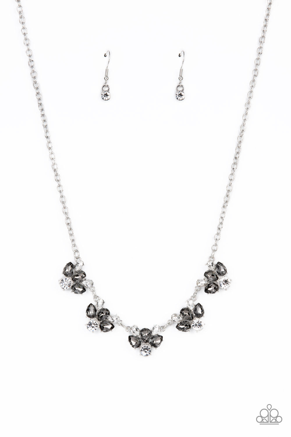 Envious Elegance - Silver Rhinestone Necklace Paparazzi N0757