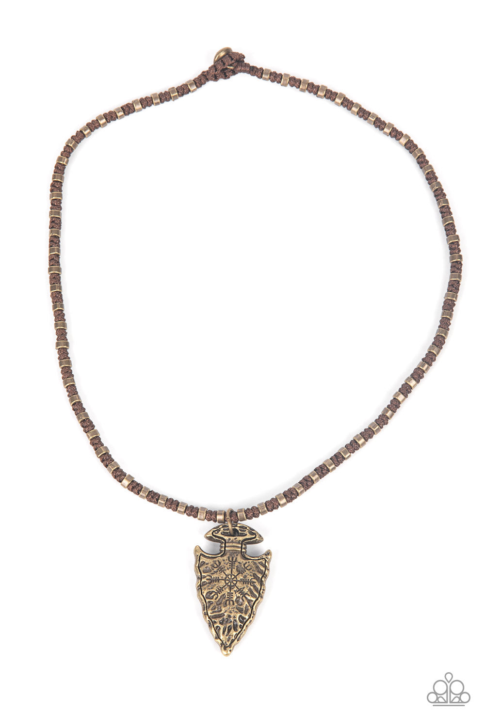 Get Your ARROWHEAD in the Game - Brass Urban Necklace Paparazzi N0668