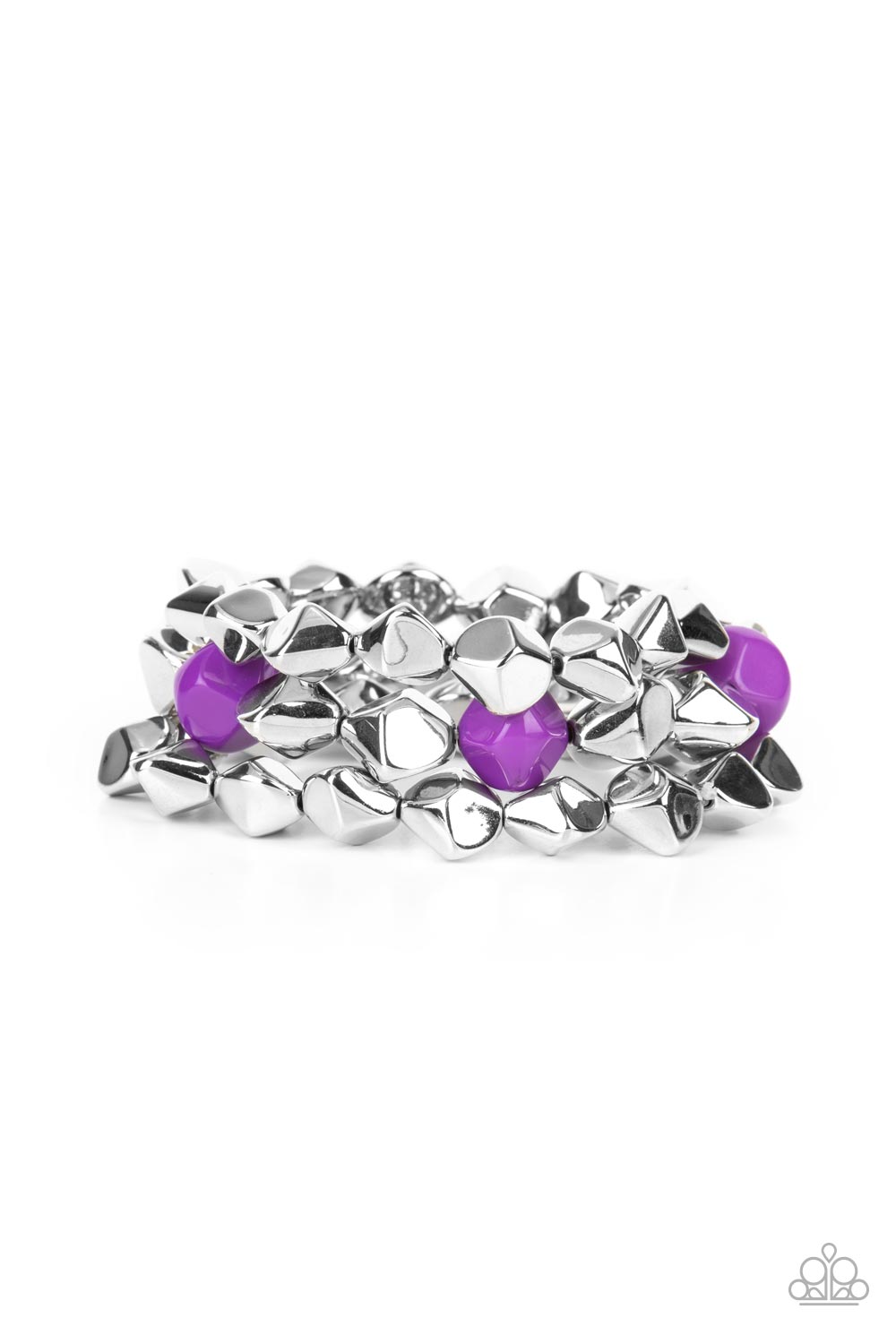 A Perfect TENACIOUS - Purple Stretch Bracelet Paparazzi B0234