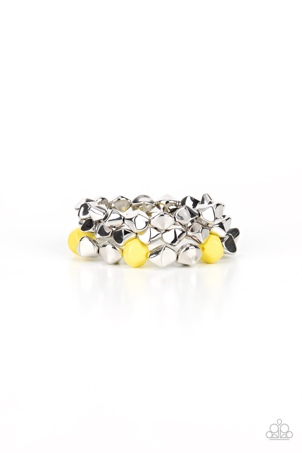 A Perfect TENACIOUS - Yellow Stretch Bracelet Paparazzi B0443