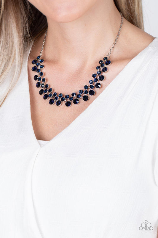 Won The Lottery - Blue Rhinestone Necklace Paparazzi N1230