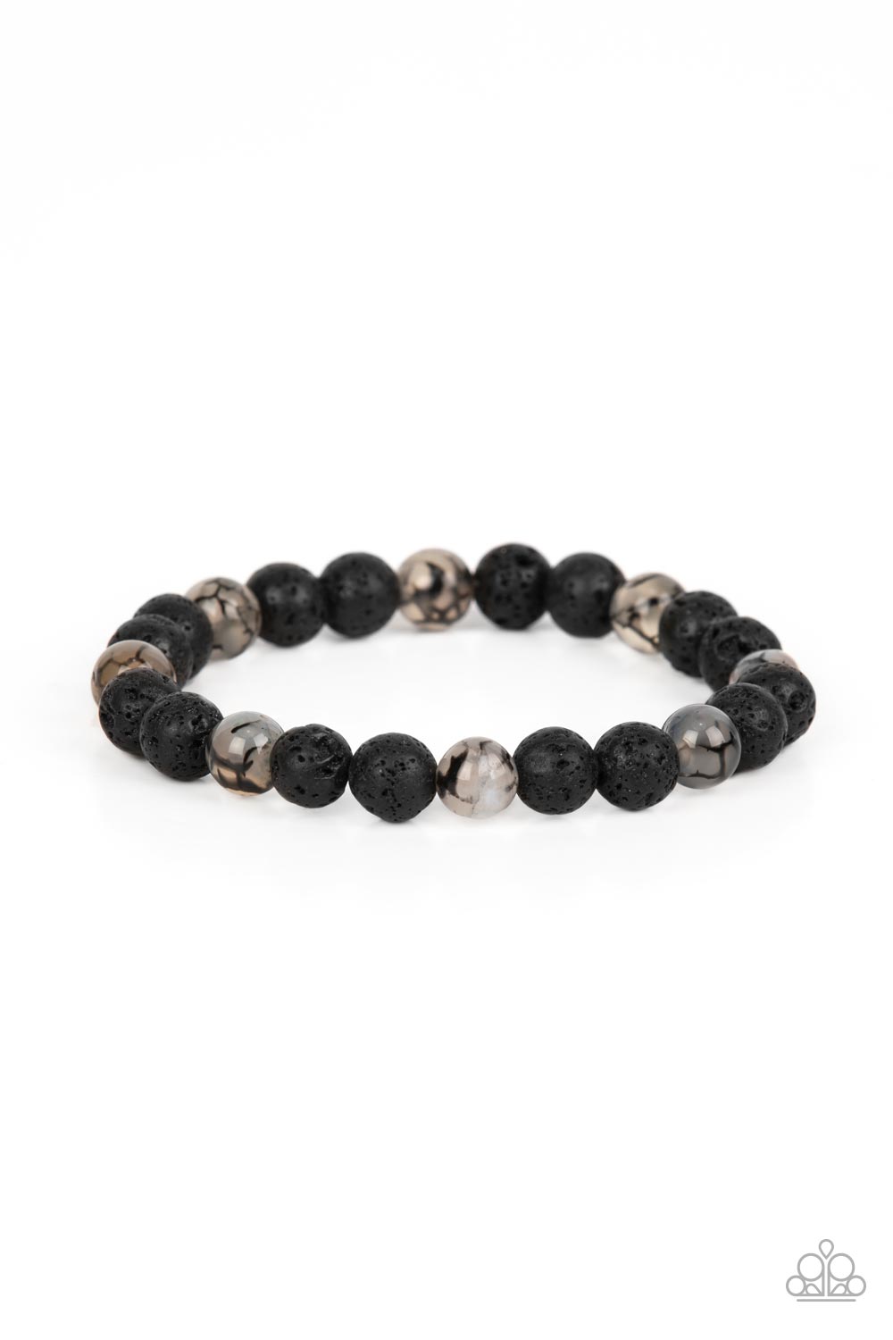 Molten Mogul - Black Lava Rock Bead Urban Bracelet Paparazzi B0490