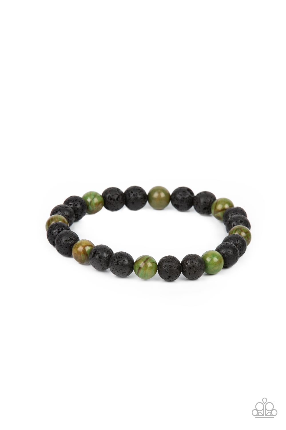 Molten Mogul - Green Lava Bead Urban Bracelet Paparazzi B0251