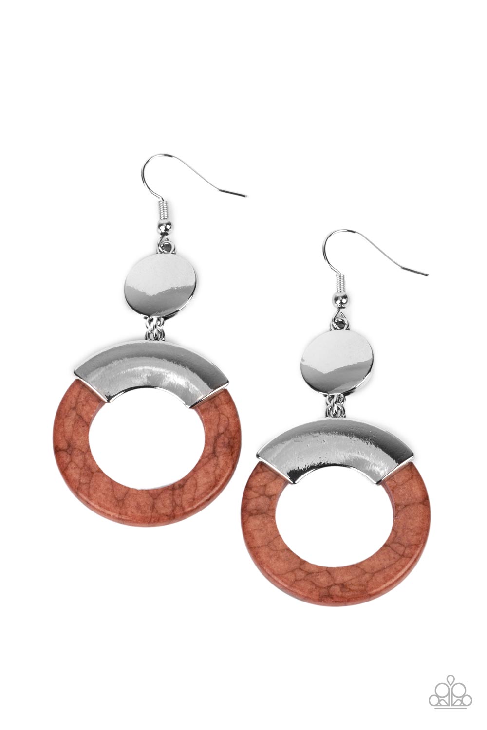 ENTRADA at Your Own Risk - Brown Stone Santa Fe Style Earring Paparazzi E1068