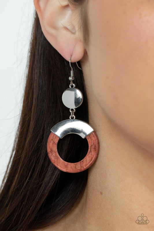 ENTRADA at Your Own Risk - Brown Stone Santa Fe Style Earring Paparazzi E1068