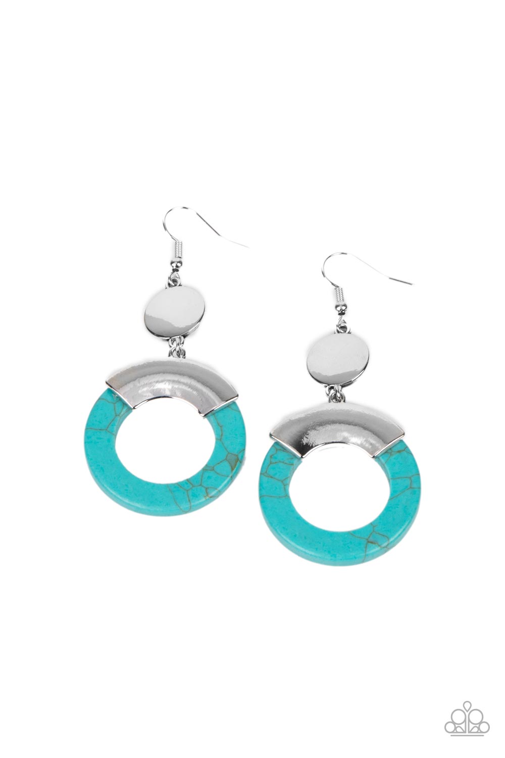 ENTRADA at Your Own Risk - Blue Stone Santa Fe Style Earring Paparazzi E0826