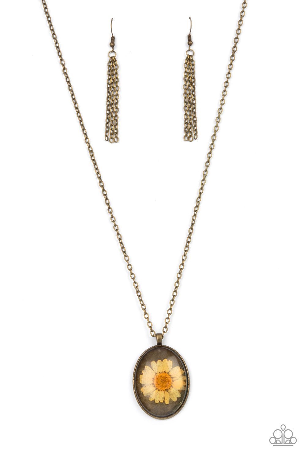 Prairie Passion - Orange Flower Necklace Paparazzi N0736