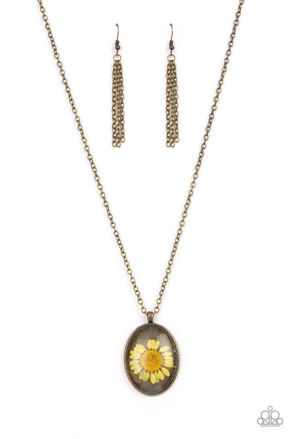 Prairie Passion - Yellow Flower Necklace Paparazzi N0985