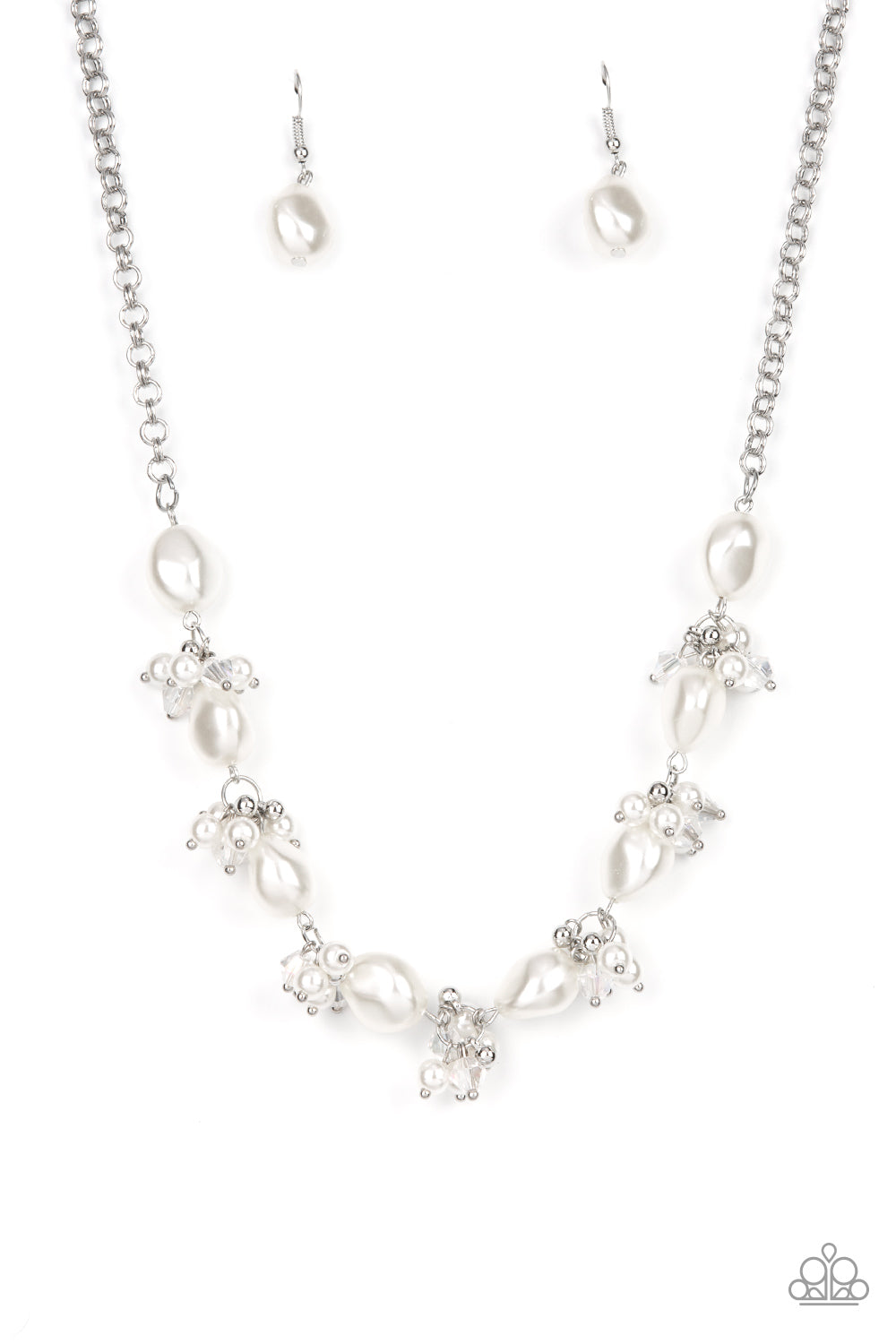 Rolling with the BRUNCHES - White Pearl Iridescent Crystal Necklace Paparazzi N0674