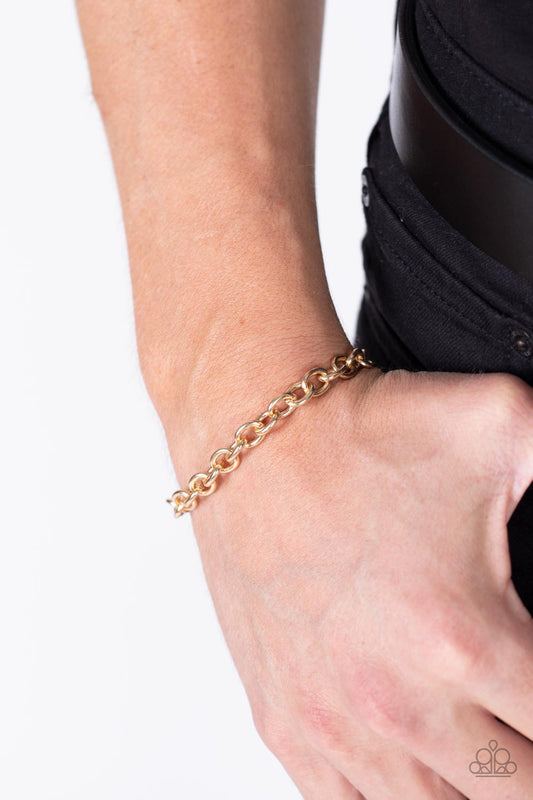 Intrepid Method - Gold Chain Urban Bracelet Paparazzi B0741