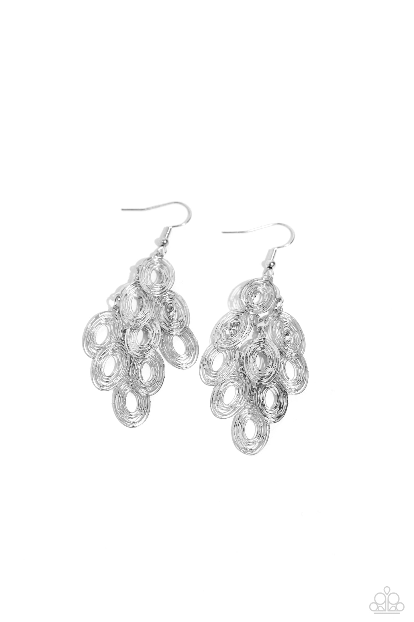 Thrift Shop Twinkle - Silver Oval Link Earring Paparazzi E1845