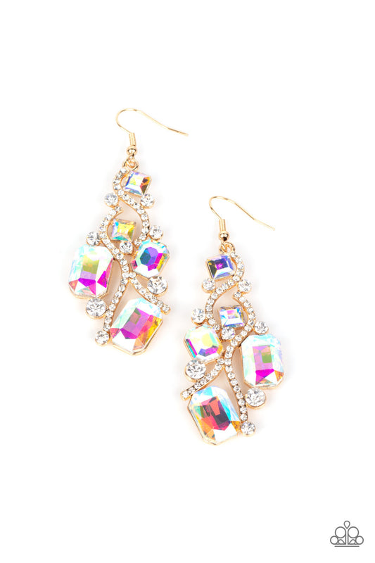 Interstellar Illumination - Multi Iridescent Earring Life Of The Party December 2021 Paparazzi E0375