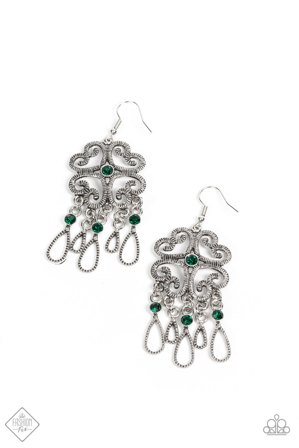 Majestic Makeover - Green Heart Earring December 2021 Fashion Fix Paparazzi E0328