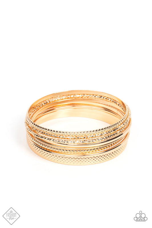 Circlet Circus Gold Bangle Bracelet October 2021 Fashion Fix Paparazzi B0817