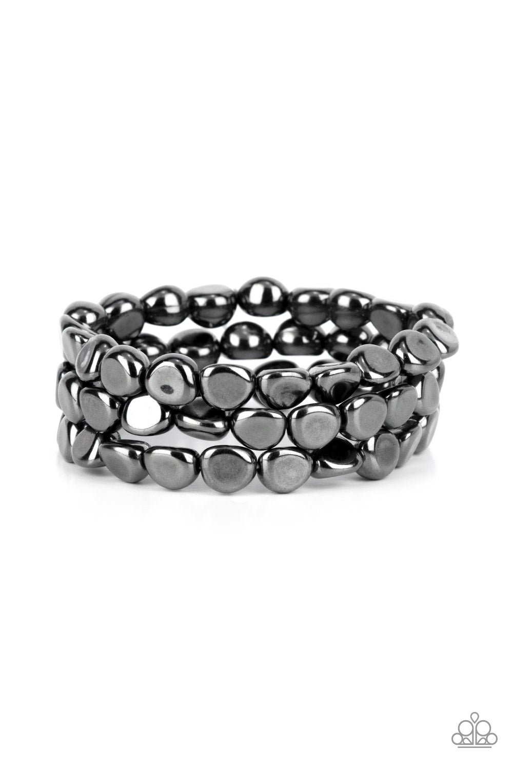 HAUTE Stone - Black Stretch Bracelet Paparazzi B0288