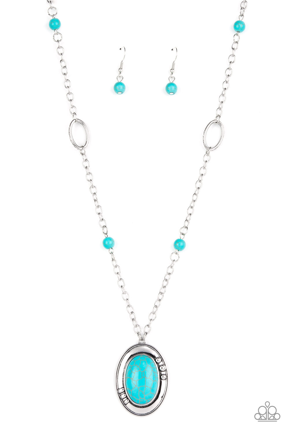 Mojave Meditation - Blue Turquoise Stone Santa Fe Style Necklace Paparazzi N0980