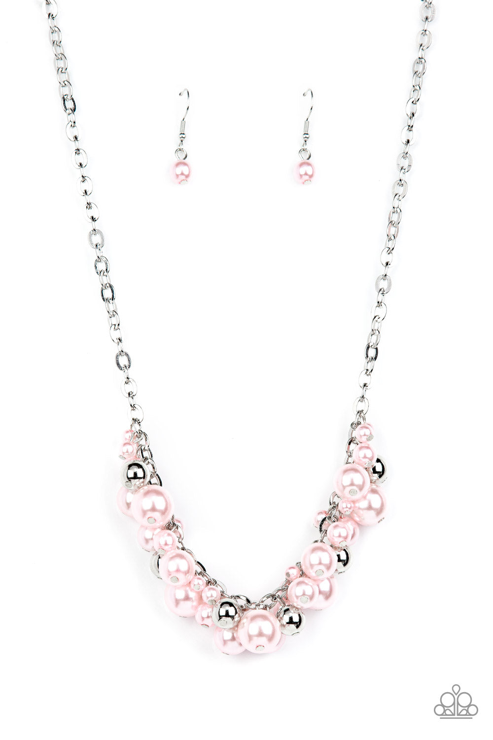 Classical Culture - Pink Pearl Silver Bead Necklace Paparazzi N0895