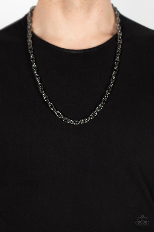 Chopper Hopper - Black Gunmetal Urban Necklace Paparazzi N1254