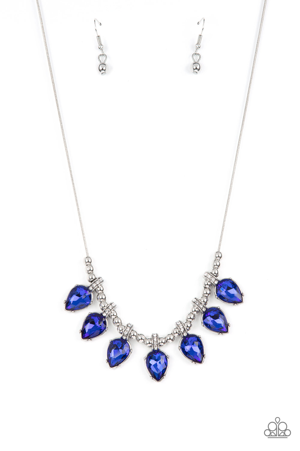 Crown Jewel Couture - Blue Rhinestone Necklace Paparazzi N0698