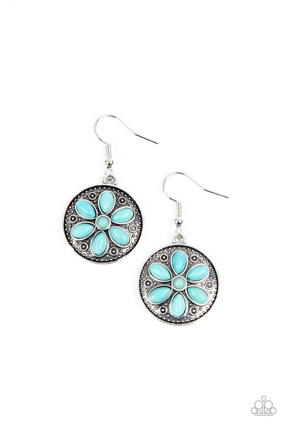 Saguaro Spring - Blue Turquoise Stone Santa Fe Style Earring Paparazzi E1227