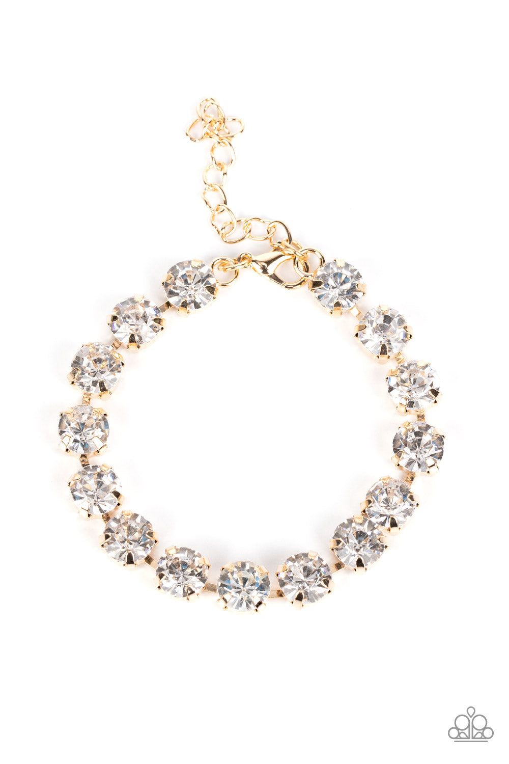 A-Lister Afterglow - Gold Rhinestone Bracelet Paparazzi B0063