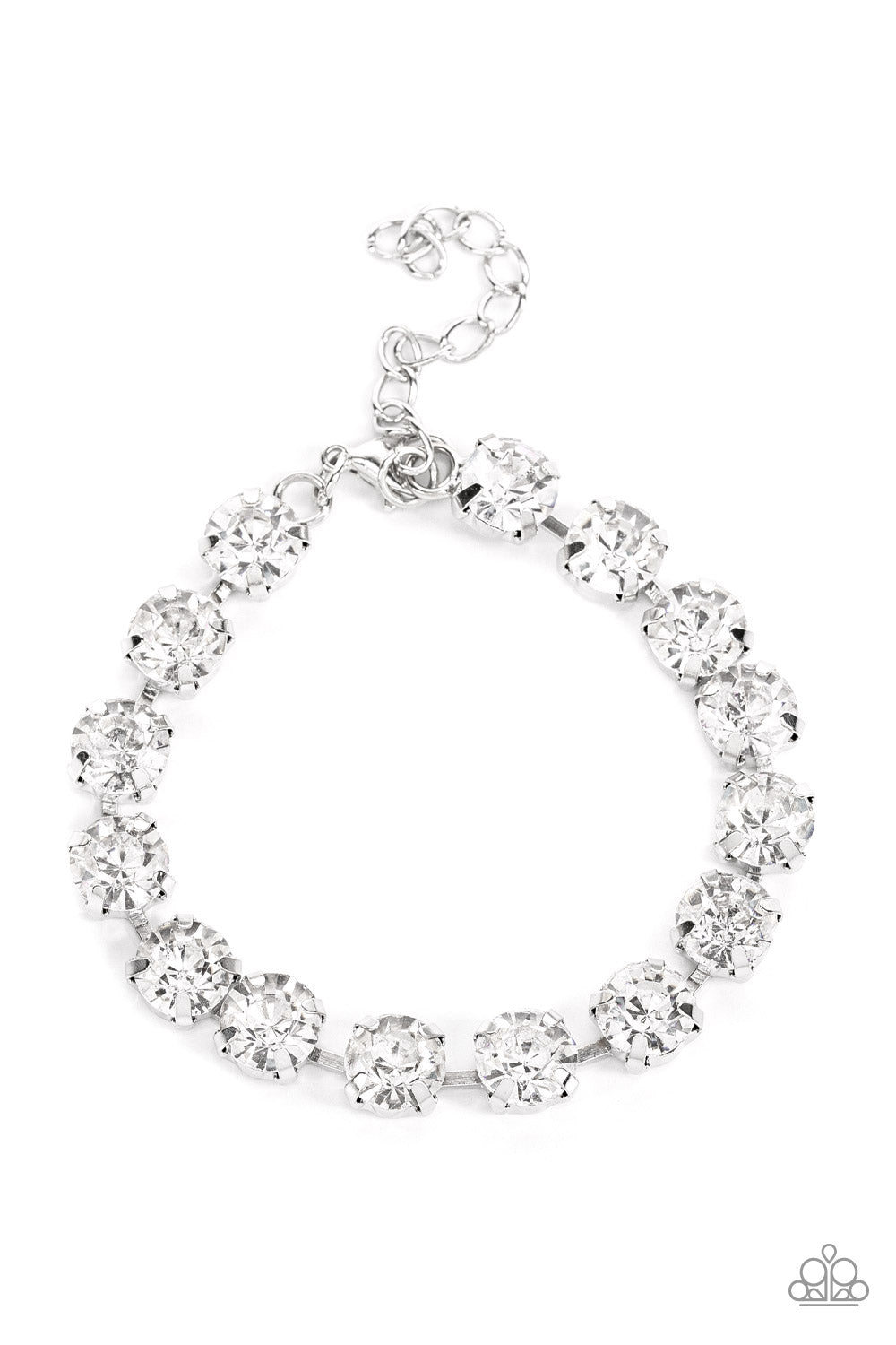 A-Lister Afterglow - White Rhinestone Bracelet Paparazzi B0405