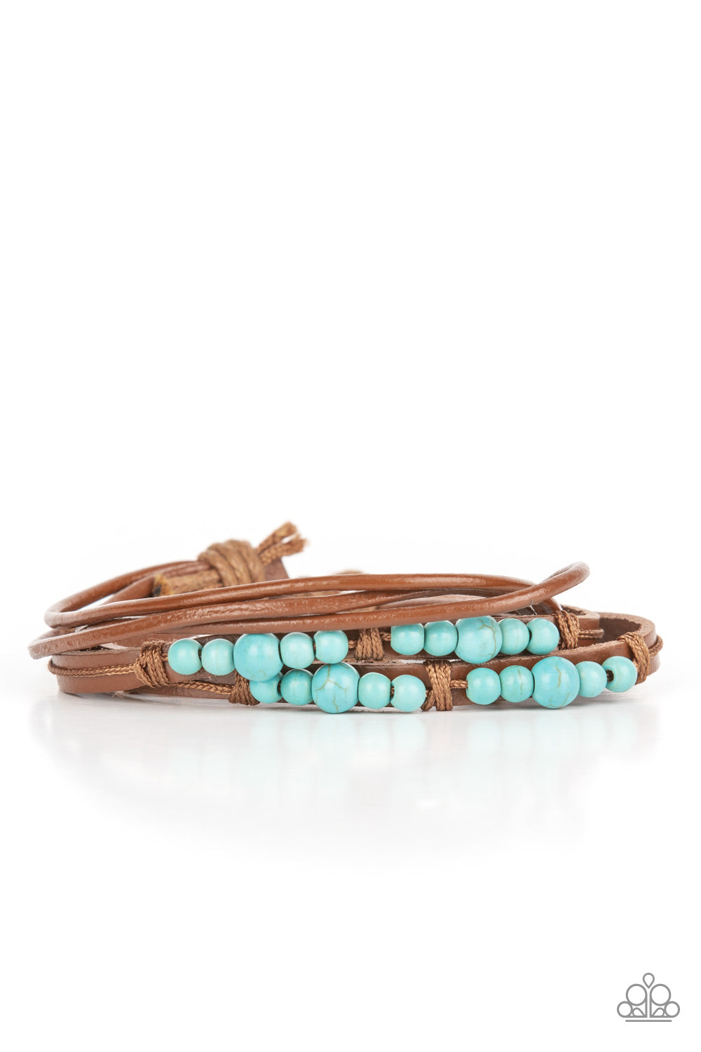 Quaintly Quarry - Blue Santa Fe Style Urban Sliding Knot Closure Bracelet Paparazzi B0313