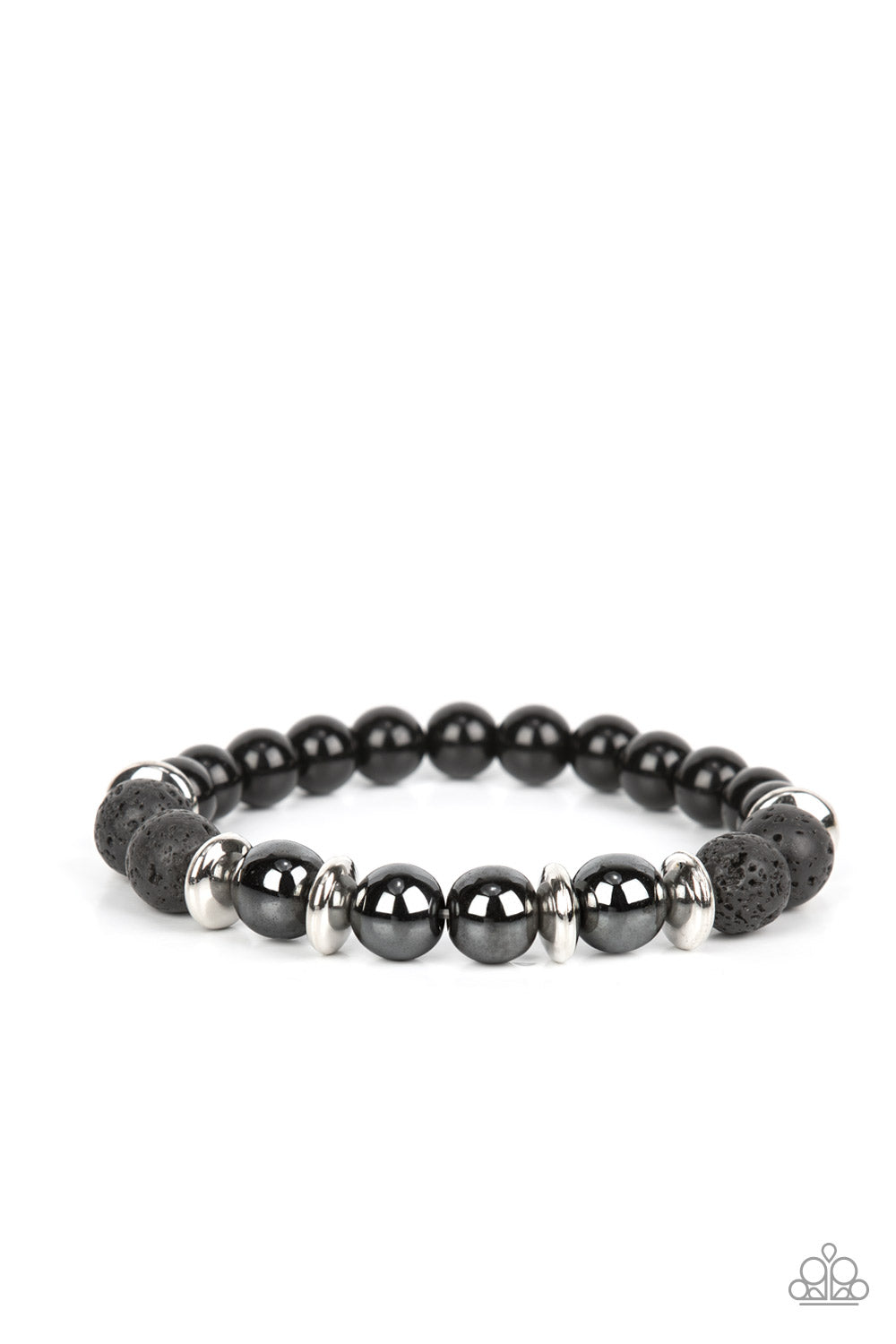 Mega Metamorphic - Black Urban Lava Bead Bracelet Paparazzi B0376