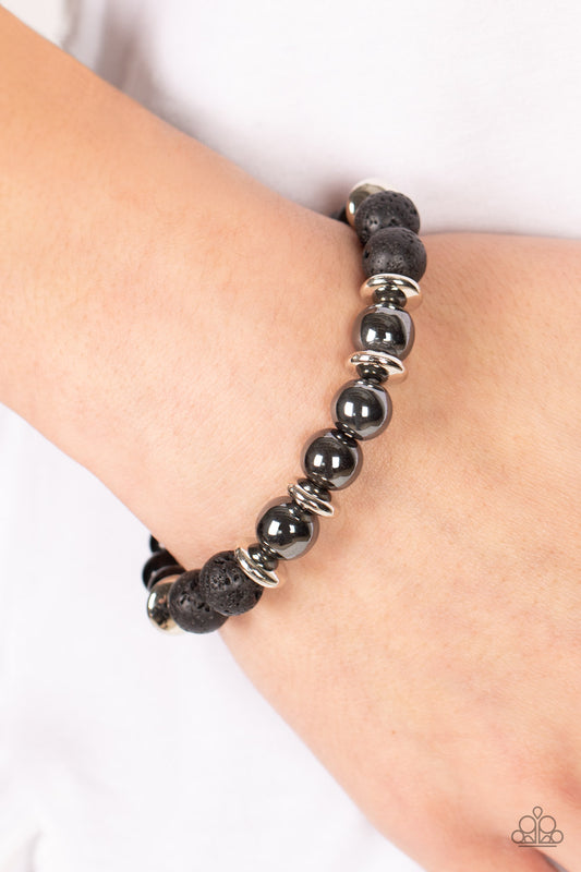 Mega Metamorphic - Black Urban Lava Bead Bracelet Paparazzi B0376