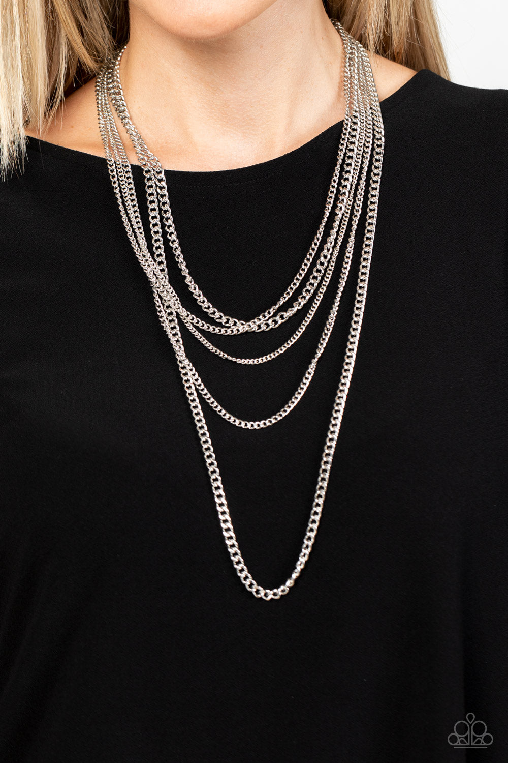 Top of the Food Chain - Silver Chain Necklace Paparazzi N1279