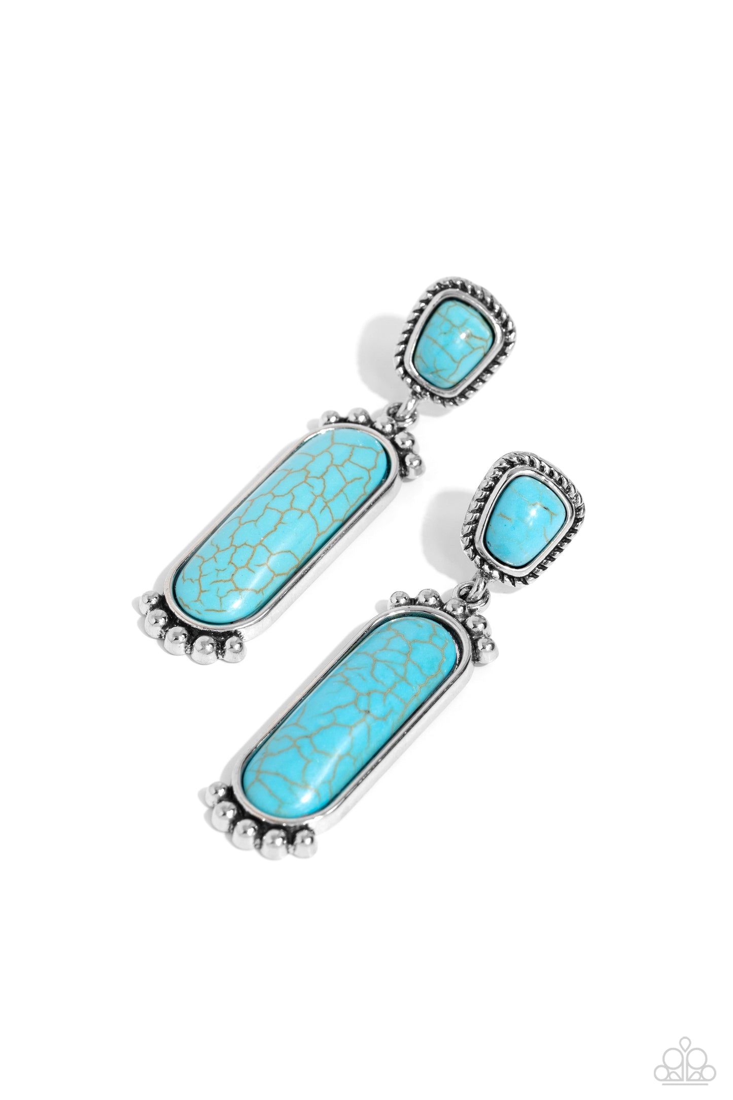 Southern Charm - Blue Turquoise Stone Santa Fe Style Earring Paparazzi E1729