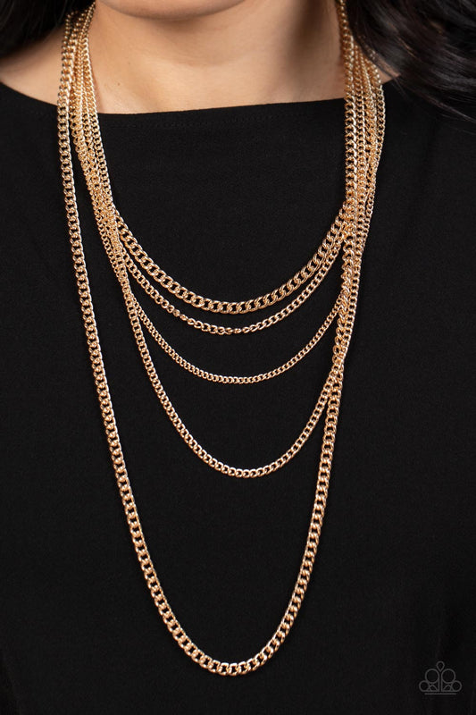 Top of the Food Chain - Gold Chain Necklace Paparazzi N0495