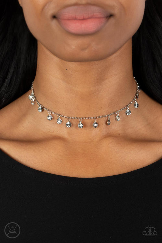 Chiming Charmer - Silver Choker Necklace Paparazzi N0862